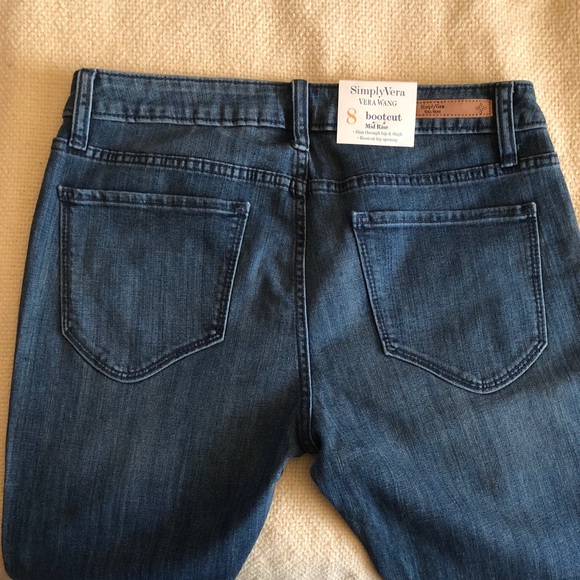 SimplyVera Vera Wang Jeans Bootcut Mid Rise Sz 8S - Picture 5 of 8